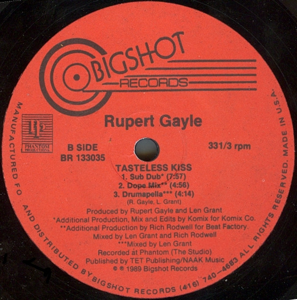 Rupert Gayle - Tasteless Kiss | Bigshot Records (BR 133035) - 2 Rupert Gayle - Tasteless Kiss | Bigshot Records (BR 133035) - 2