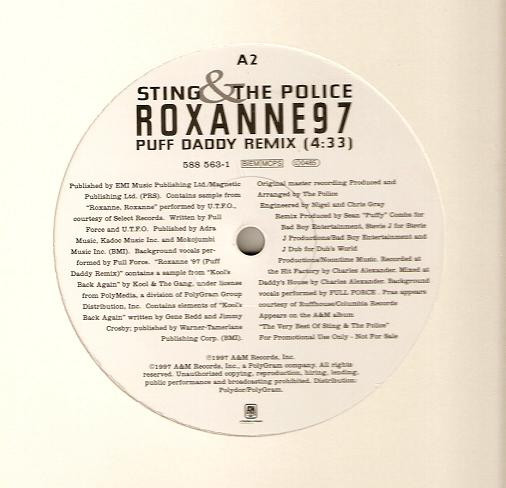 Sting & The Police - Roxanne '97 (Puff Daddy Remix) | A&M Records (588 563-1)
