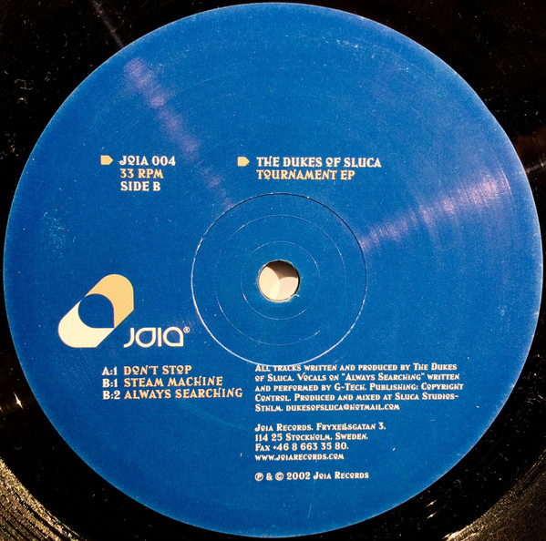The Dukes Of Sluca - Tournament EP | Joia Records (JOIA 004) - 4 The Dukes Of Sluca - Tournament EP | Joia Records (JOIA 004) - 4