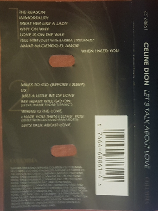 Celine Dion - Let's Talk About Love | Columbia (CT 68861) - 3 Celine Dion - Let's Talk About Love | Columbia (CT 68861) - 3