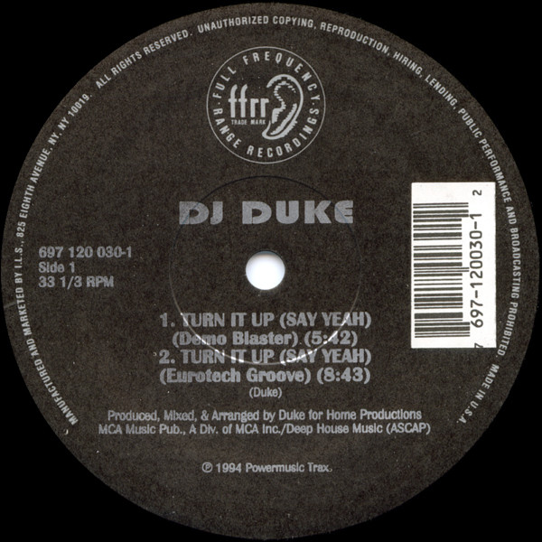DJ Duke - Turn It Up (Say Yeah) | FFRR (697 120 030-1)