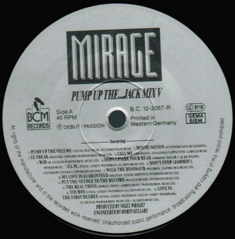 Mirage - Pump Up The...Jack Mix V | BCM Records (B.C. 12-2057-R) - 2