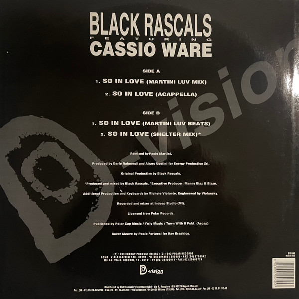 Black Rascals Featuring Cassio Ware - So In Love (The Remixes) | D:vision Records (DV 045) - 2 Black Rascals Featuring Cassio Ware - So In Love (The Remixes) | D:vision Records (DV 045) - 2