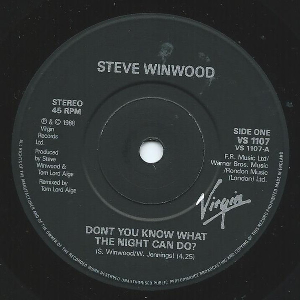Steve Winwood - Don't You Know What The Night Can Do? | Virgin (VS 1107) - 3 Steve Winwood - Don't You Know What The Night Can Do? | Virgin (VS 1107) - 3