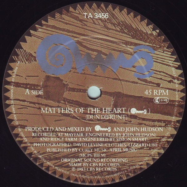 Freur - Matters Of The Heart Of The Would (Dun Difrunt) | CBS (TA 3456) - 3