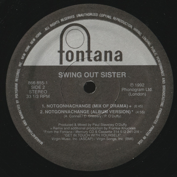 Swing Out Sister - Notgonnachange | Fontana (866 855-1) - 4 Swing Out Sister - Notgonnachange | Fontana (866 855-1) - 4