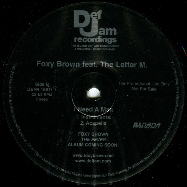 Foxy Brown Feat. The Letter M. - I Need A Man | Def Jam Recordings (DEFR 15811-1) - 2 Foxy Brown Feat. The Letter M. - I Need A Man | Def Jam Recordings (DEFR 15811-1) - 2