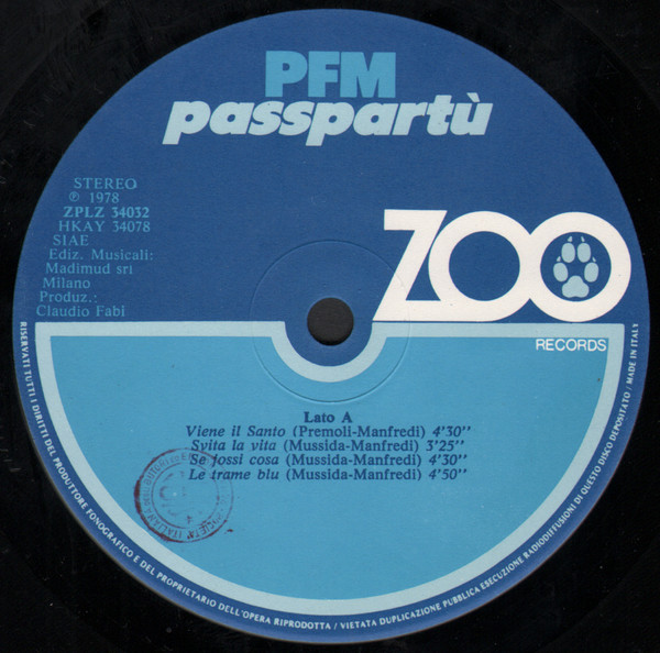 PFM - Passpartù | ZOO Records (ZPLZ 34032) - 3 PFM - Passpartù | ZOO Records (ZPLZ 34032) - 3