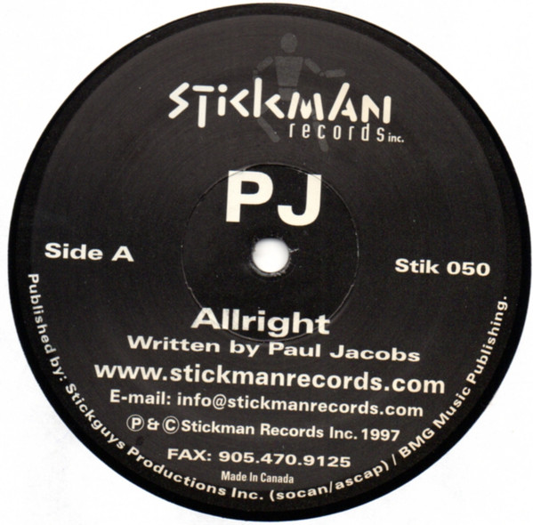 Paul Jacobs - Allright / Emergency | Stickman Records (STIK 050) - main