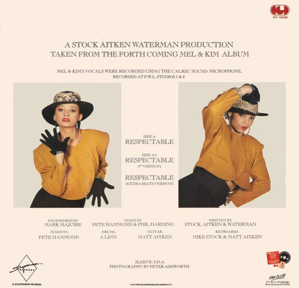 Mel & Kim - Respectable | CGD (INT 15289) - 2