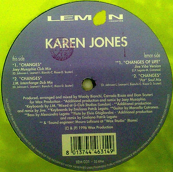 Karen Jones - Changes Of Life | Lemon Records (LEM 031)