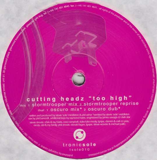 Cutting Headz - Too High | Tronicsole (tsole010) - main Cutting Headz - Too High | Tronicsole (tsole010) - main