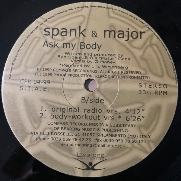 Spank & Major - Ask My Body | Compass Recordings (CPR 04-99) - 4 Spank & Major - Ask My Body | Compass Recordings (CPR 04-99) - 4