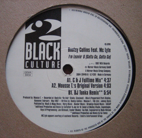 Bootsy Collins Feat. MC Lyte - I'm Leavin' U (Gotta Go, Gotta Go) | Black Culture (3984 20440-0) - 3