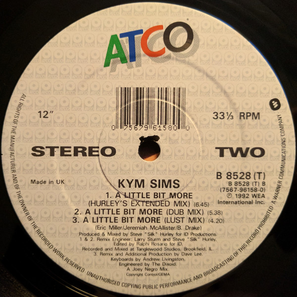 Kym Sims - A Little Bit More | ATCO Records (B 8528 T) - 4 Kym Sims - A Little Bit More | ATCO Records (B 8528 T) - 4