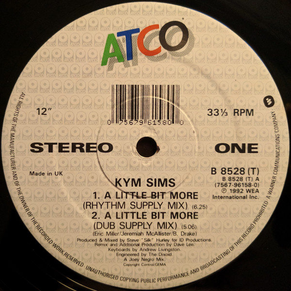Kym Sims - A Little Bit More | ATCO Records (B 8528 T) - 3 Kym Sims - A Little Bit More | ATCO Records (B 8528 T) - 3