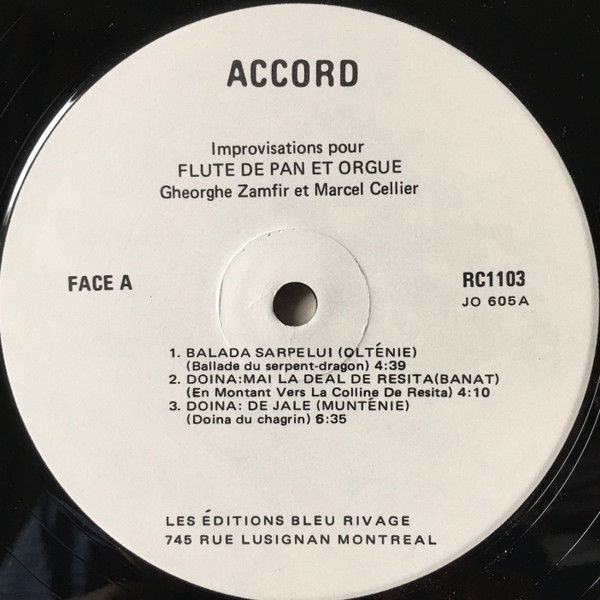Zamfir - Improvization Pour Flute De Pan Et Orgue | Accord (RC1103) - 3 Zamfir - Improvization Pour Flute De Pan Et Orgue | Accord (RC1103) - 3