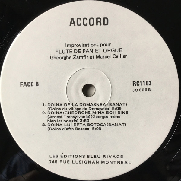Zamfir - Improvization Pour Flute De Pan Et Orgue | Accord (RC1103) - 4 Zamfir - Improvization Pour Flute De Pan Et Orgue | Accord (RC1103) - 4
