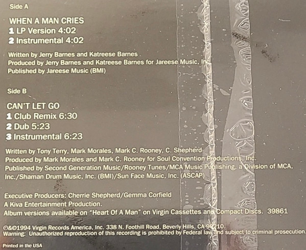 Tony Terry - When A Man Cries | Virgin (Y-38450) - 3