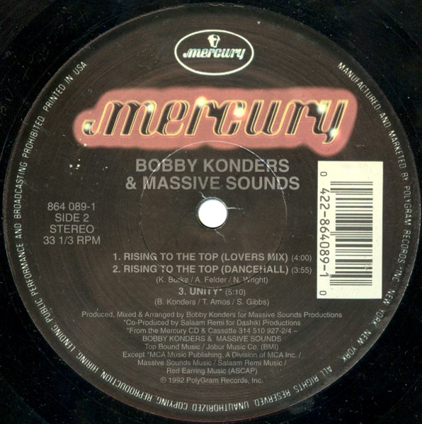 Bobby Konders & Massive Sounds - Rising To The Top | Mercury (864 089-1) - 5