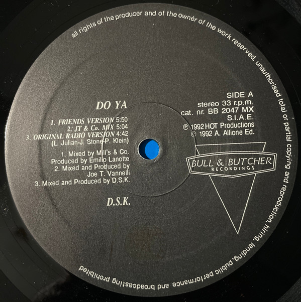DSK - Do Ya | Bull & Butcher Recordings (BB 2047 MX) - 3 DSK - Do Ya | Bull & Butcher Recordings (BB 2047 MX) - 3
