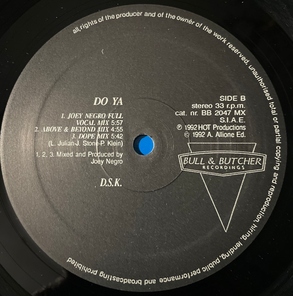 DSK - Do Ya | Bull & Butcher Recordings (BB 2047 MX) - 4 DSK - Do Ya | Bull & Butcher Recordings (BB 2047 MX) - 4