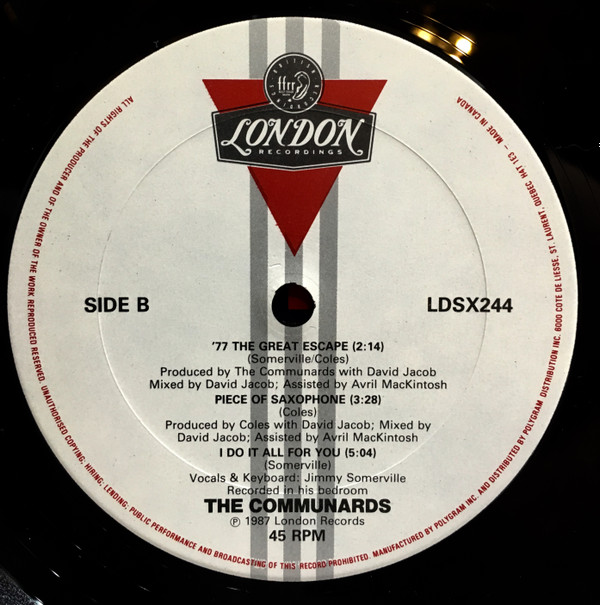 The Communards - Never Can Say Goodbye (12") [Vinyl] | London Records (LDSX 244) - 4