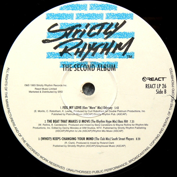 Various - Strictly Rhythm - The Second Album | React (REACT LP 26) - 4