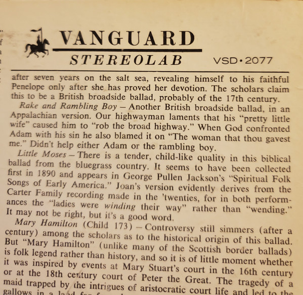 Joan Baez - Joan Baez | Vanguard (VSD 2077) - 2