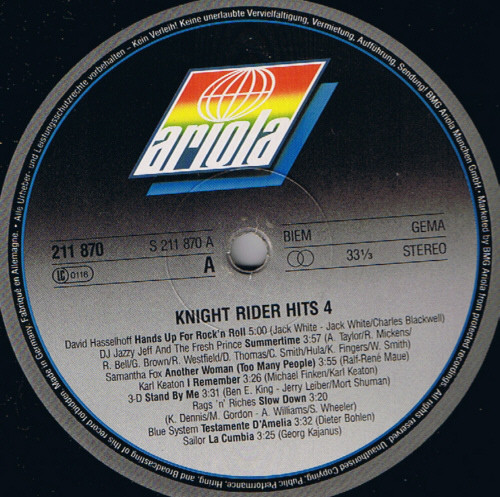 Various - Knight Rider Hits 4 | Ariola (211 870) - 3