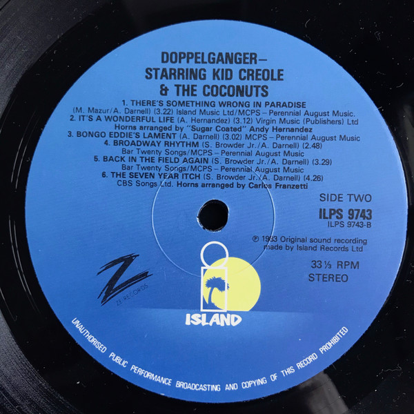 Kid Creole And The Coconuts - Doppelganger | Island Records (ILPS 9743) - 4 Kid Creole And The Coconuts - Doppelganger | Island Records (ILPS 9743) - 4