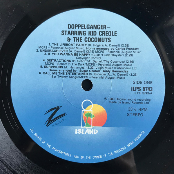 Kid Creole And The Coconuts - Doppelganger | Island Records (ILPS 9743) - 3 Kid Creole And The Coconuts - Doppelganger | Island Records (ILPS 9743) - 3