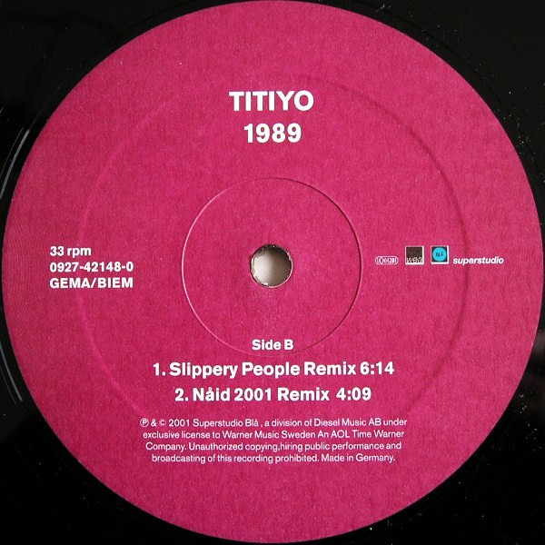 Titiyo - 1989 | Superstudio Blå (Blå T-12) - 4 Titiyo - 1989 | Superstudio Blå (Blå T-12) - 4