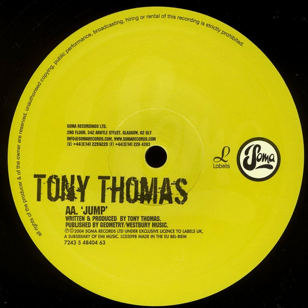 Tony Thomas - Good Fortune / Jump | Labels (7243 5 48416 68) - 2 Tony Thomas - Good Fortune / Jump | Labels (7243 5 48416 68) - 2