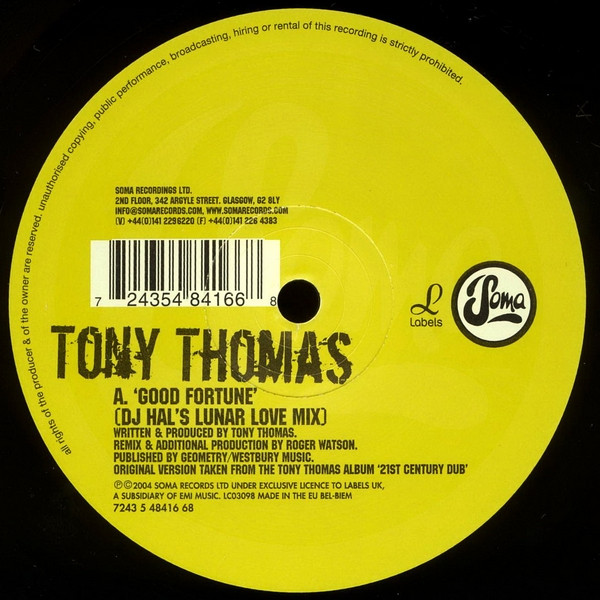 Tony Thomas - Good Fortune / Jump | Labels (7243 5 48416 68) - main Tony Thomas - Good Fortune / Jump | Labels (7243 5 48416 68) - main