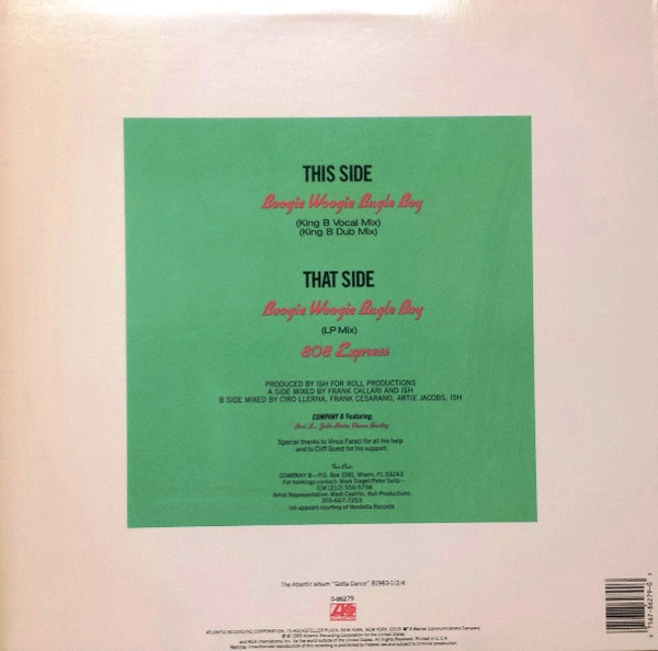 Company B - Boogie Woogie Bugle Boy | Atlantic (0-86279) - 2 Company B - Boogie Woogie Bugle Boy | Atlantic (0-86279) - 2