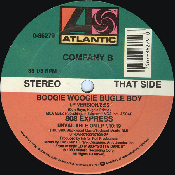 Company B - Boogie Woogie Bugle Boy | Atlantic (0-86279) - 4 Company B - Boogie Woogie Bugle Boy | Atlantic (0-86279) - 4