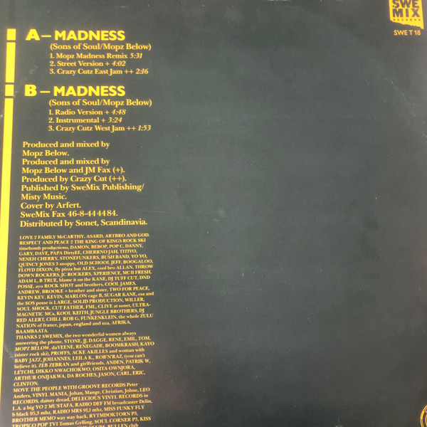 Sons Of Soul - Madness | SweMix Records (SWE T 18) - 2 Sons Of Soul - Madness | SweMix Records (SWE T 18) - 2
