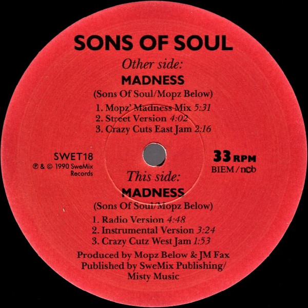 Sons Of Soul - Madness | SweMix Records (SWE T 18) - 3 Sons Of Soul - Madness | SweMix Records (SWE T 18) - 3