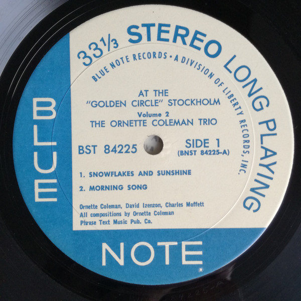 The Ornette Coleman Trio - At The "Golden Circle" Stockholm - Volume Two | Blue Note (BST 84225) - 3