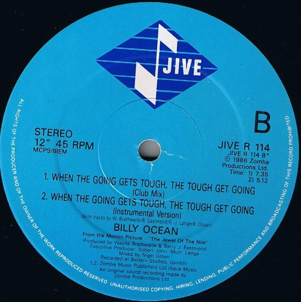 Billy Ocean - When The Going Gets Tough, The Tough Get Going | Jive (JIVE R 114) - 4 Billy Ocean - When The Going Gets Tough, The Tough Get Going | Jive (JIVE R 114) - 4
