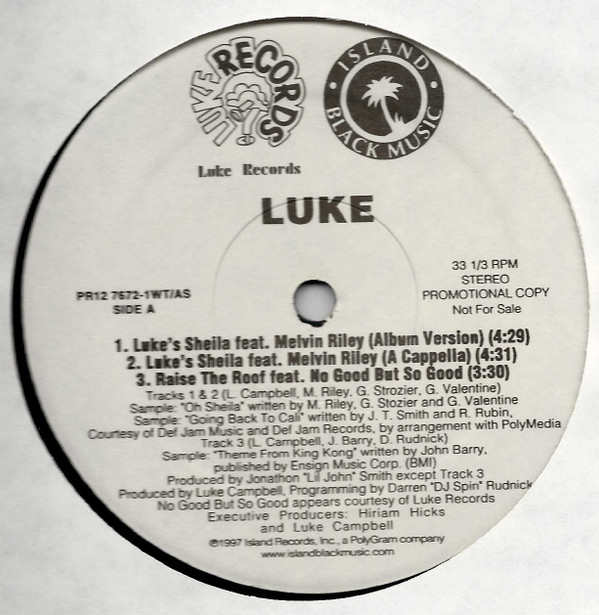 Luke - Luke's Sheila | Luke Records (PR12 7672-1WT)