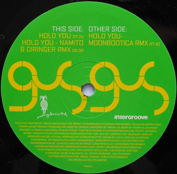 Gus Gus - Hold You | Pineapple Records (PINE005) - 2 Gus Gus - Hold You | Pineapple Records (PINE005) - 2