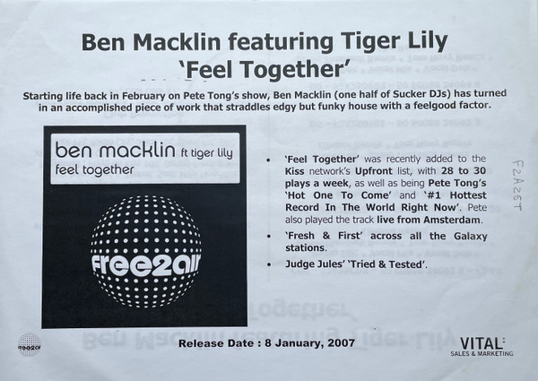 Ben Macklin - Feel Together | free2air Recordings (F2A 25T) - 4 Ben Macklin - Feel Together | free2air Recordings (F2A 25T) - 4