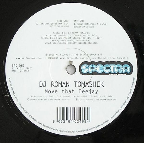 DJ Roman Tomashek - Move That Deejay | Spectra Records (SPC 061) - main DJ Roman Tomashek - Move That Deejay | Spectra Records (SPC 061) - main