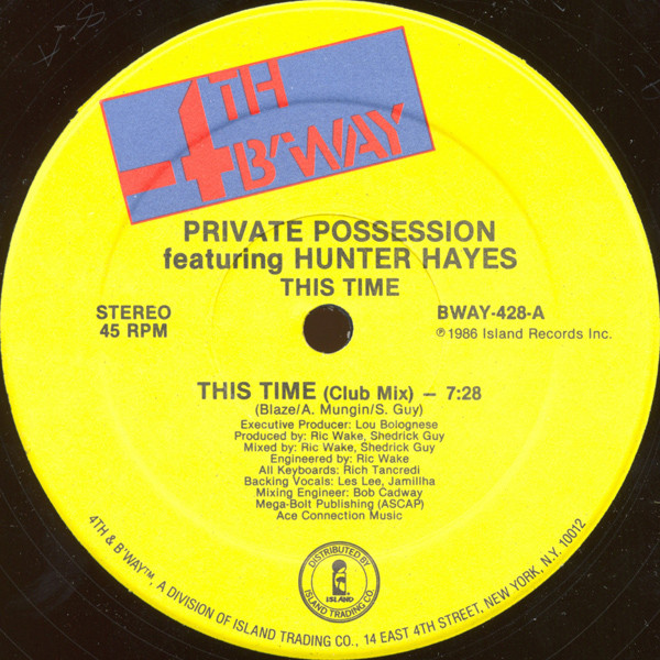 Private Possession Featuring Hunter Hayes - This Time | 4th & Broadway (BWAY-428) - 3