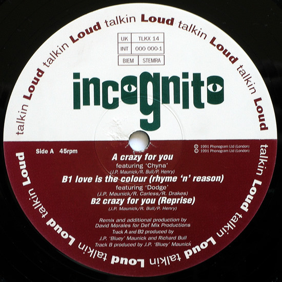 Incognito - Crazy For You | Talkin' Loud (TLKX 14) - 3 Incognito - Crazy For You | Talkin' Loud (TLKX 14) - 3