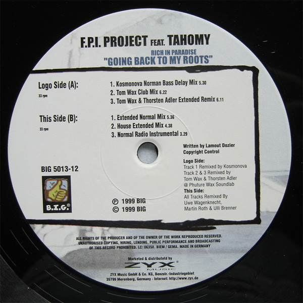 FPI Project Feat. Tahomy - Rich In Paradise | B.I.G. (BIG 5013-12) - 4