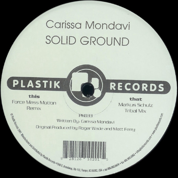 Carissa Mondavi - Solid Ground | Plastik Records (PK 033)