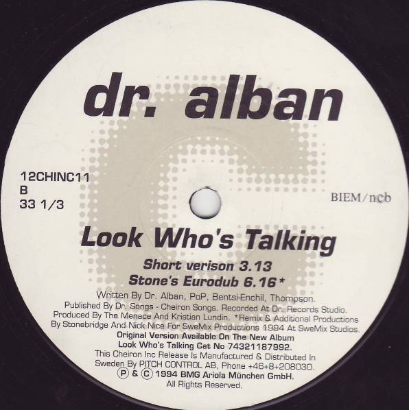 Dr. Alban - Look Who's Talking | Cheiron (12CHINC11) - 2 Dr. Alban - Look Who's Talking | Cheiron (12CHINC11) - 2